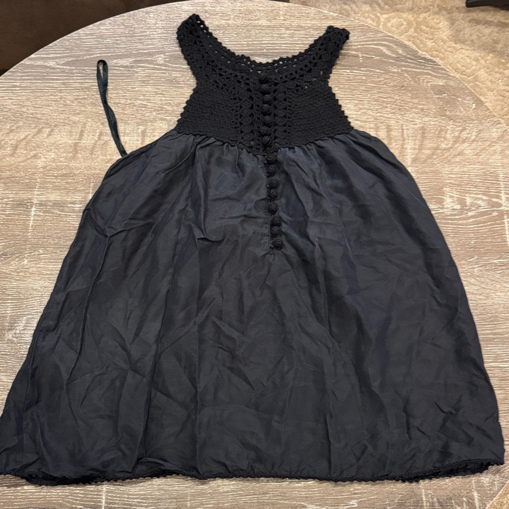 BCBGMaxAzria Black Crochet Kids Dress